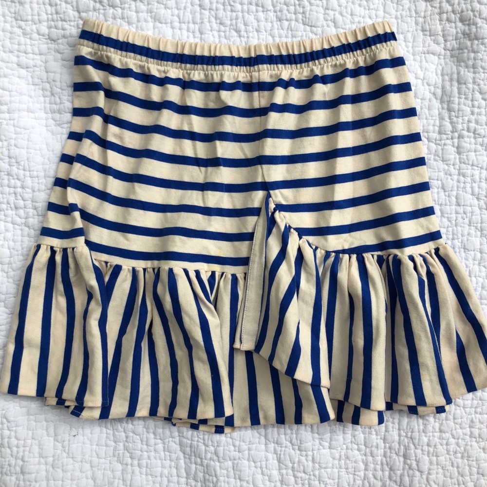girls’s crewcuts stripe ruffle asymmetrical skirt